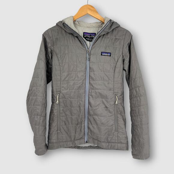 Patagonia Nano Puff Hooded Quilted Lightweight Jacket Women’s XS Gray - Picture 1 of 6